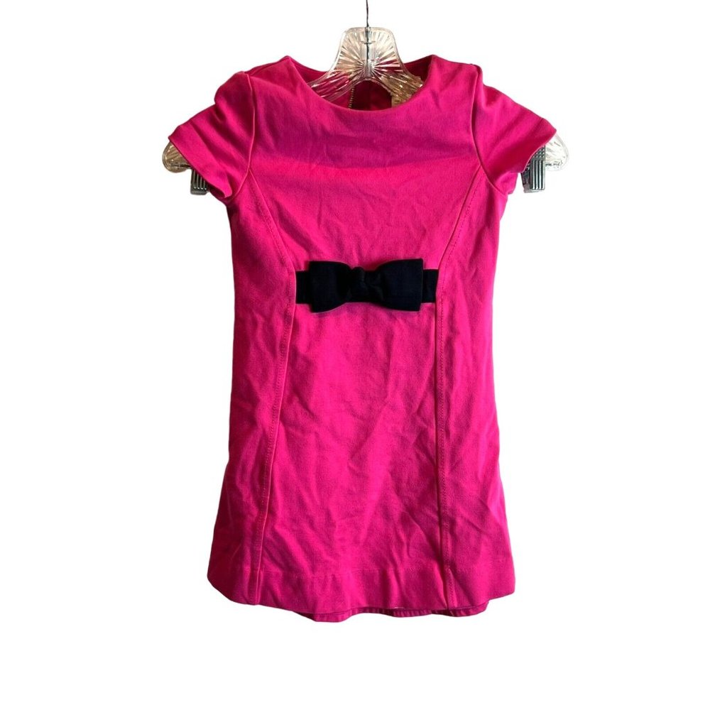 Kate Spade Skirt The Rules Girl's Dress Pink Short Sleeve Black Bow 116/6Y